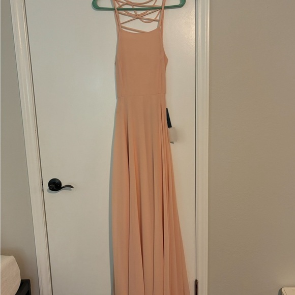 Lulus floor length lace-up back pink dress, brand new - Picture 2 of 3